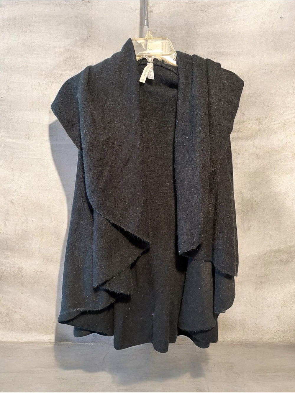 Black Draped Open-Front Cape Vest - Women's Layering Wrap